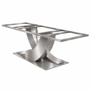 Windsor XL Brushed Stainless Steel Dining Table Base For Stone Top - Image 3