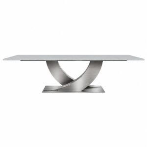 Windsor XL Brushed Stainless Steel Dining Table Base For Stone Top - Image 4
